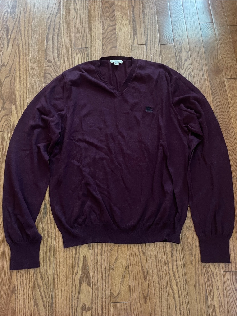 Burberry Brit Burgundy V Neck Sweater Men’s XL